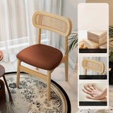 Scandinavian Rattan Open Back Dining Chair with Cushioned Seat Image - 17