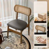 Scandinavian Rattan Open Back Dining Chair with Cushioned Seat Image - 2