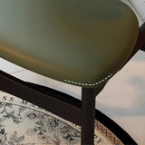 Scandinavian Rattan Open Back Dining Chair with Cushioned Seat Image - 7