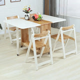 Scandinavian Rectangle Rubberwood Folding  Dining Table Image - 1
