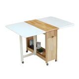 Scandinavian Rectangle Rubberwood Folding  Dining Table Image - 10