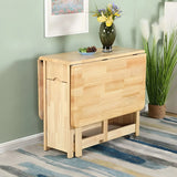 Scandinavian Rectangle Rubberwood Folding  Dining Table Image - 4