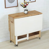 Scandinavian Rectangle Rubberwood Folding  Dining Table Image - 7