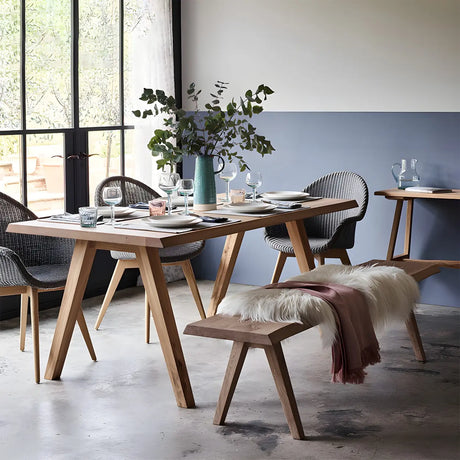 Scandinavian Rectangular Pine Natural Dining Table Image - 1