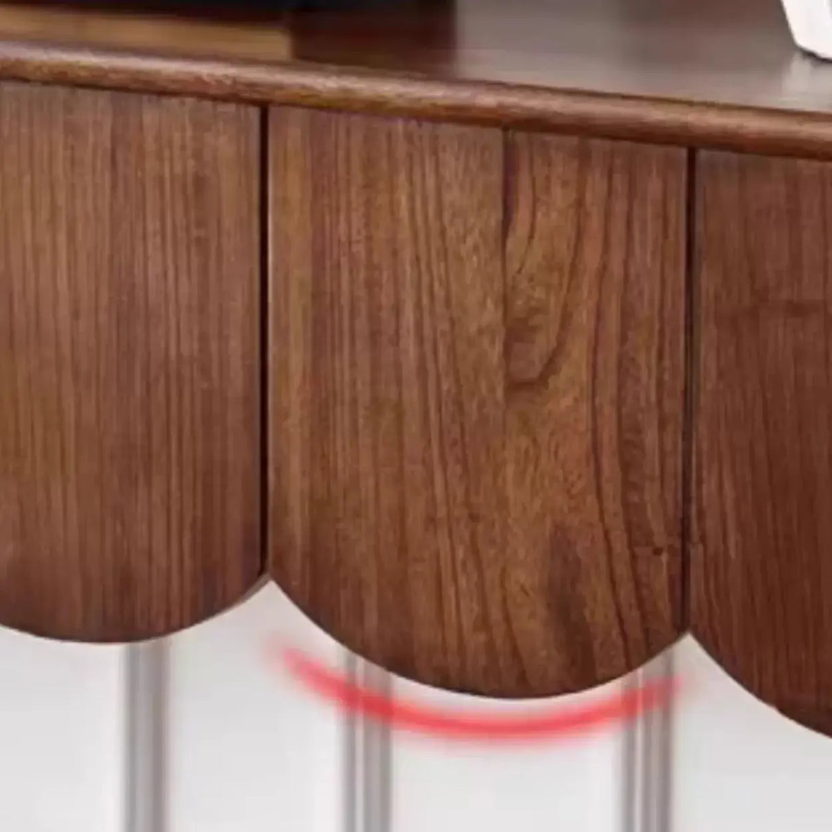 Scandinavian Rectangular Wood Console Table with Floor Shelf Image - 10