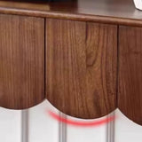 Scandinavian Rectangular Wood Console Table with Floor Shelf Image - 10