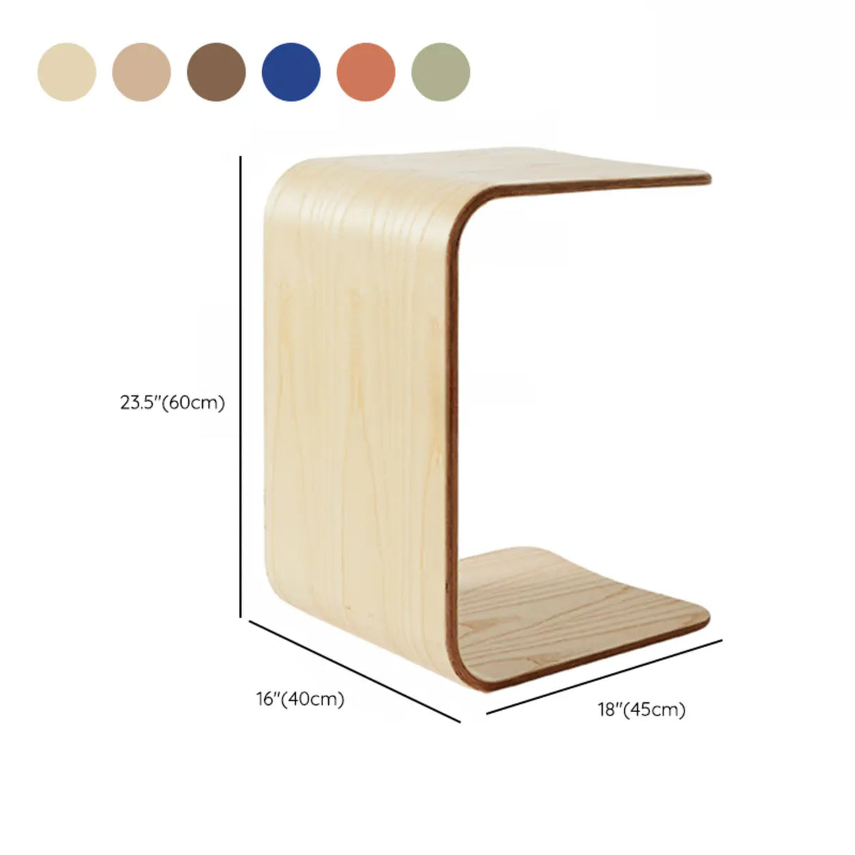 Scandinavian Rectangular Wood Multi-Use C Table Side Table 