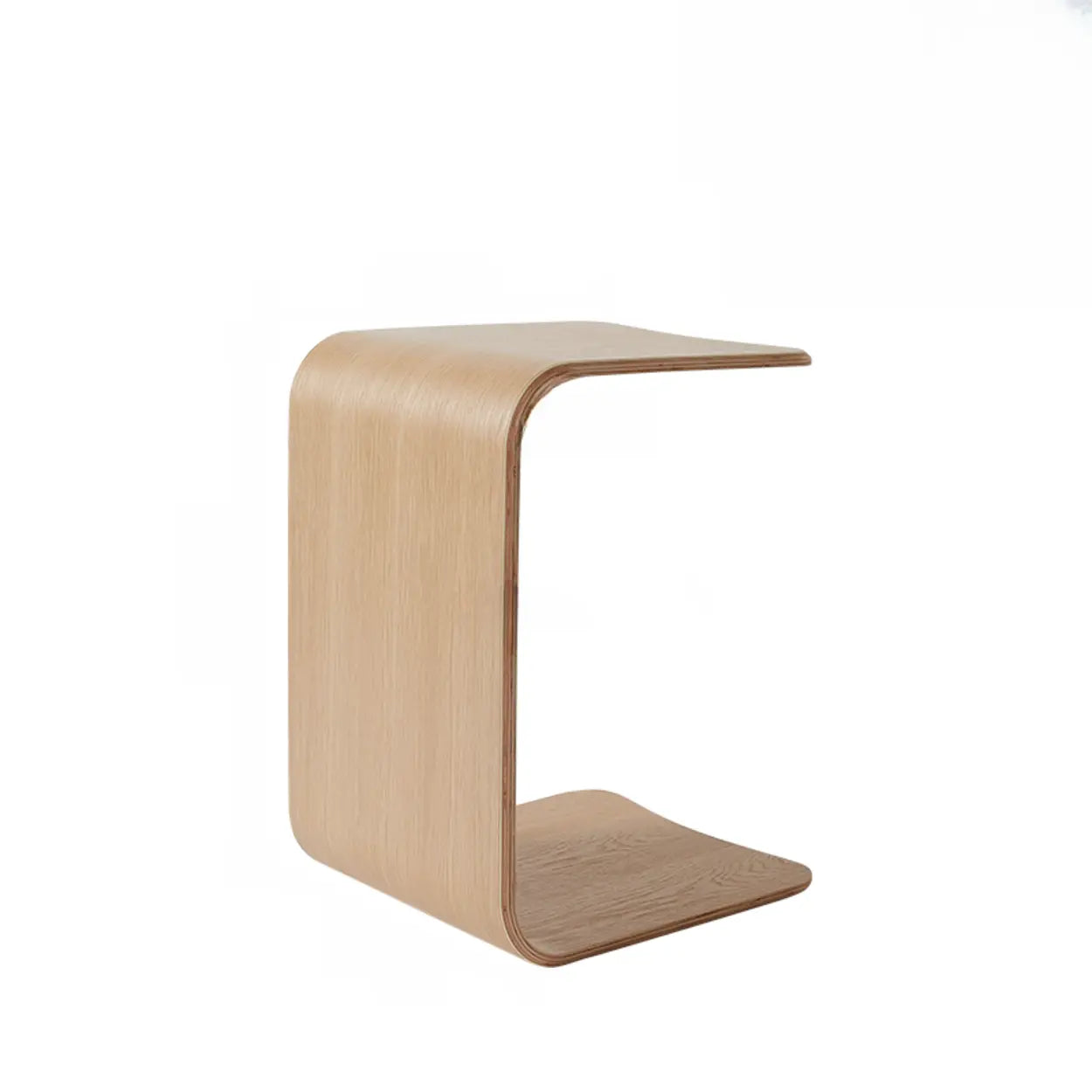 White Oak Scandinavian Rectangular Wood Multi-Use C Table Side Table Image - 3