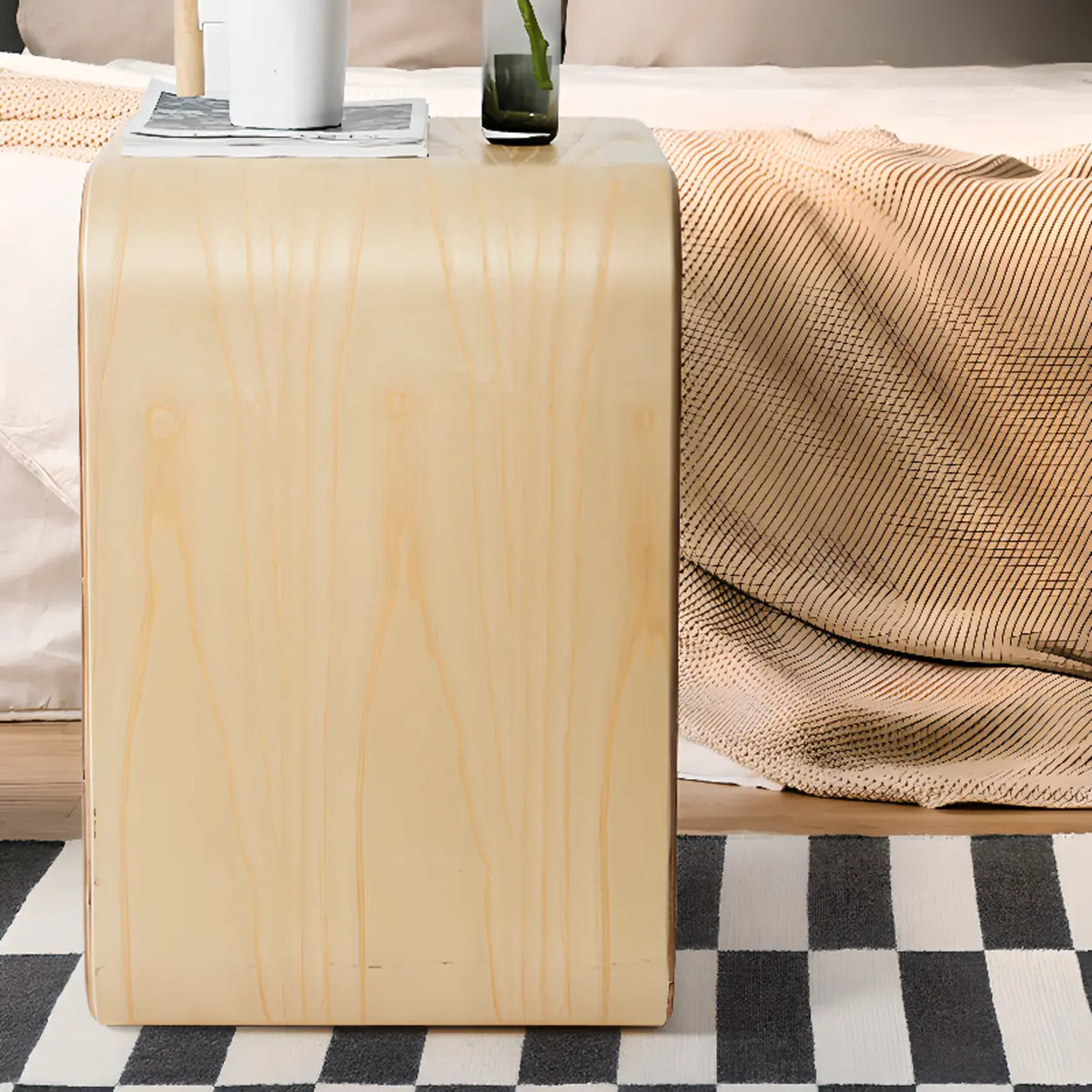 Scandinavian Rectangular Wood Multi-Use C Table Side Table Image - 9