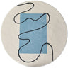 Scandinavian Round Imitation Wool Green Neutral Area Rug Image - 6