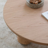 Scandinavian Round Natural Wood 3 Leg Coffee Table Image - 10