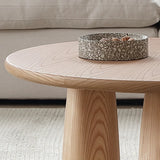 Scandinavian Round Natural Wood 3 Leg Coffee Table Image - 14