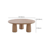 Scandinavian Round Natural Wood 3 Leg Coffee Table #size