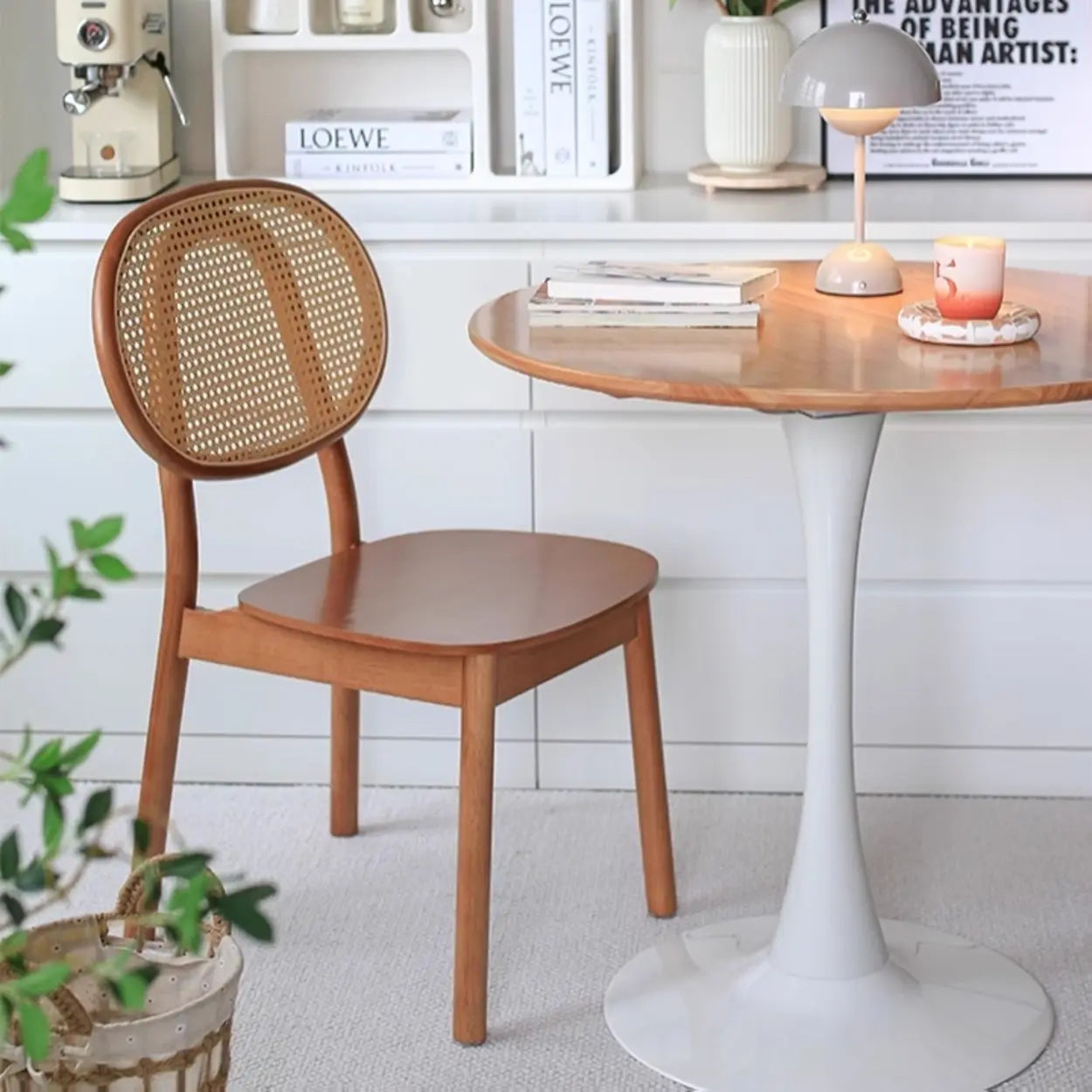 Scandinavian Round Wood Natural Dining Table Image - 1