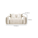 Scandinavian Sherpa Fabric Square Arm Tufted Back Sofa #size