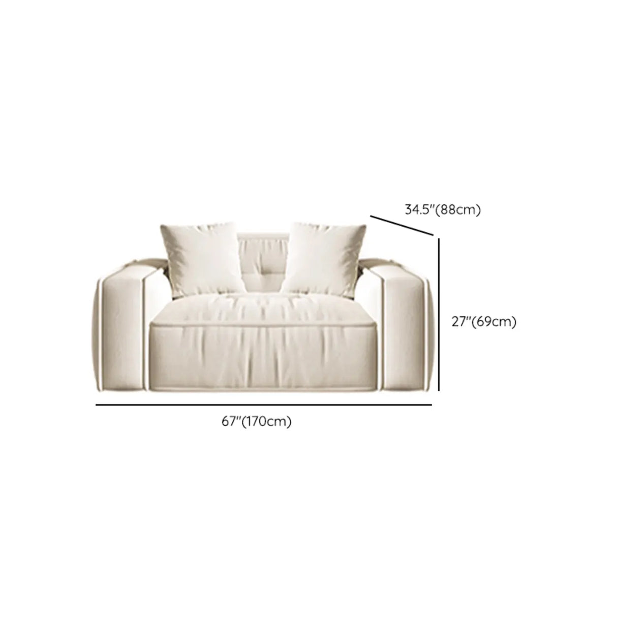 Scandinavian Sherpa Fabric Square Arm Tufted Back Sofa Image - 16