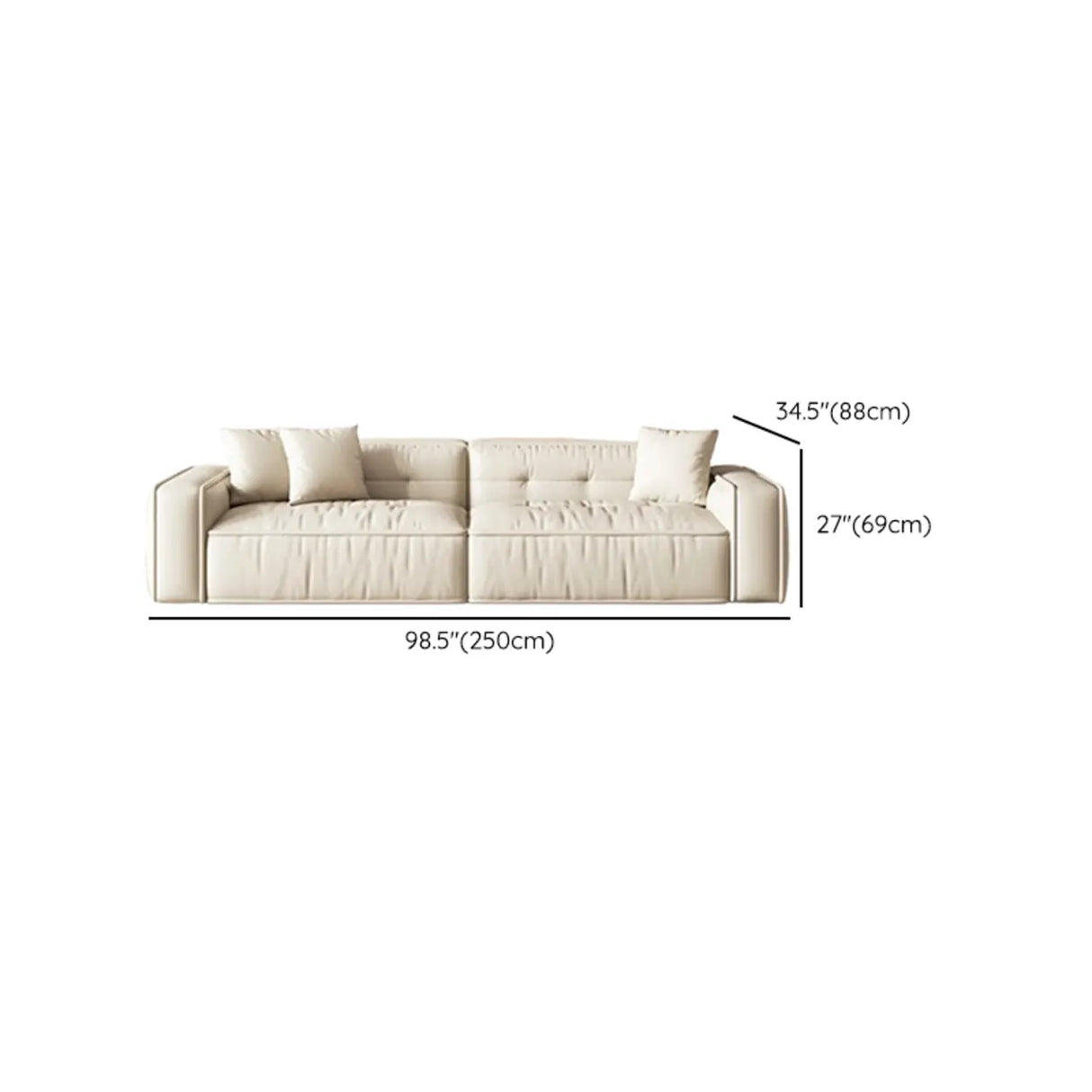 Scandinavian Sherpa Fabric Square Arm Tufted Back Sofa Image - 18