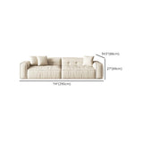 Scandinavian Sherpa Fabric Square Arm Tufted Back Sofa Image - 19