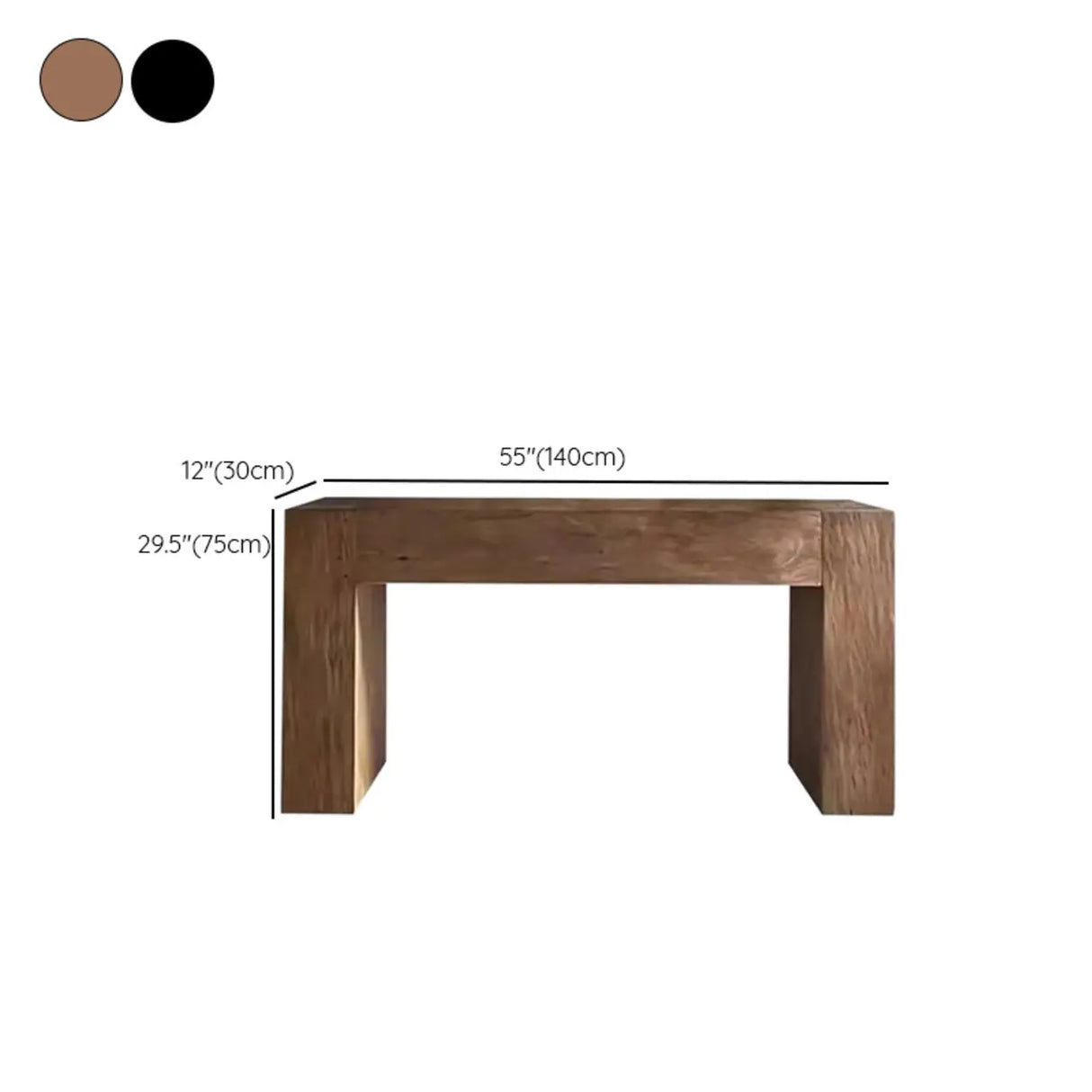 Scandinavian Sled Base Rectangular Natural Console Table Image - 11