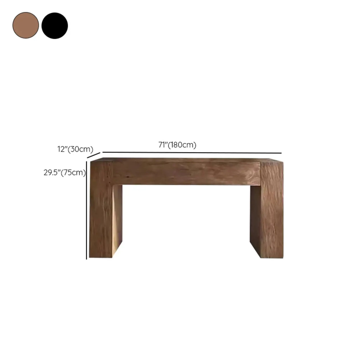 Scandinavian Sled Base Rectangular Natural Console Table Image - 13