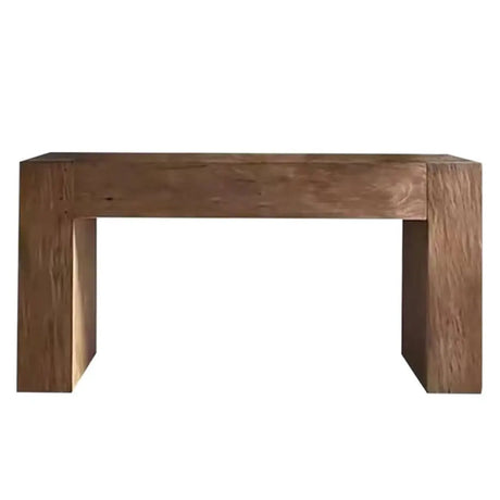 Scandinavian Sled Base Rectangular Natural Console Table Image - 2