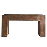 Scandinavian Sled Base Rectangular Natural Console Table Image - 2