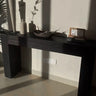 Scandinavian Sled Base Rectangular Natural Console Table Image - 3