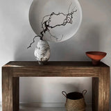 Scandinavian Sled Base Rectangular Natural Console Table Image - 5