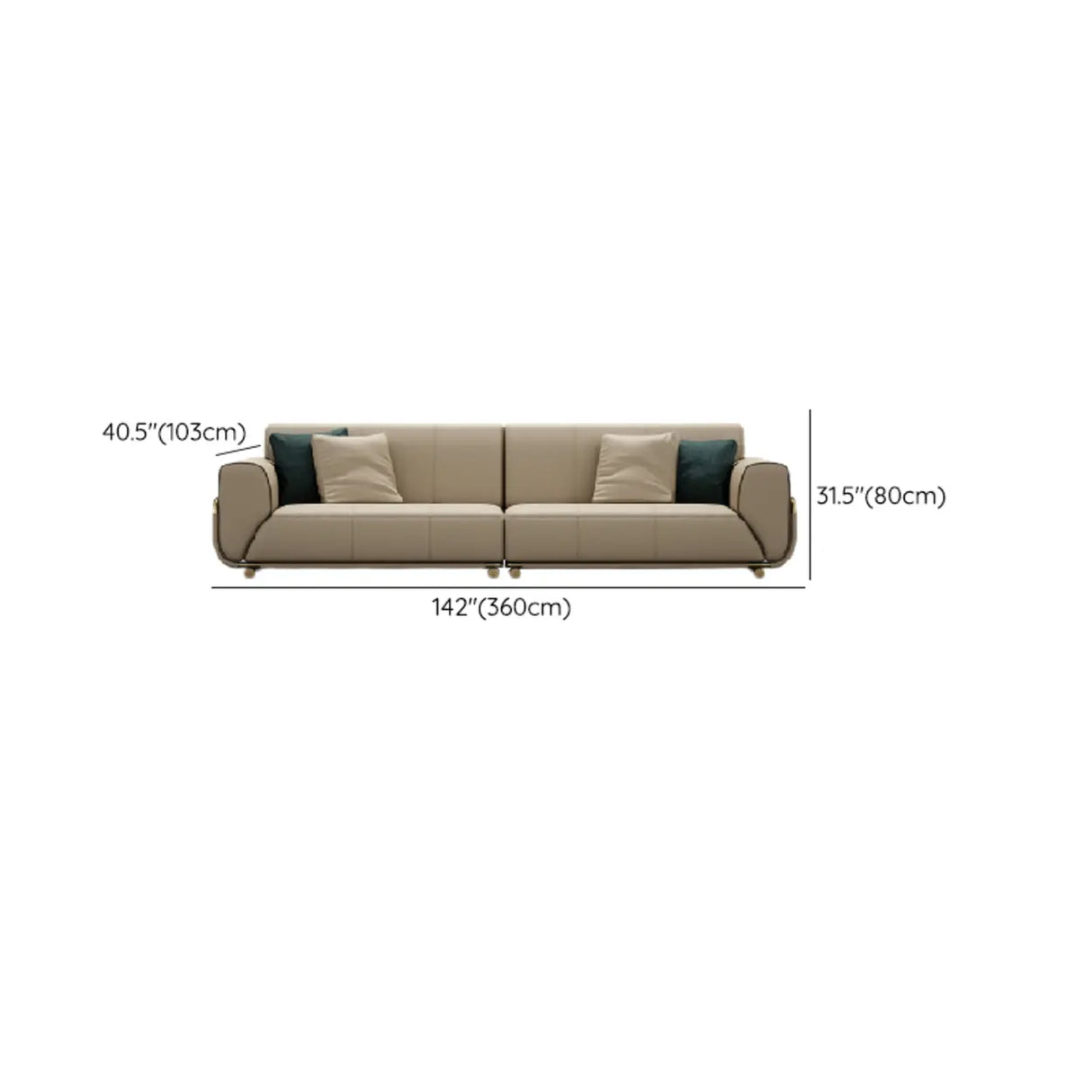 Scandinavian Solid Color Nappa Leather Foam Fill Sofa Image - 10