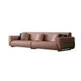 Scandinavian Solid Color Nappa Leather Foam Fill Sofa Image - 5