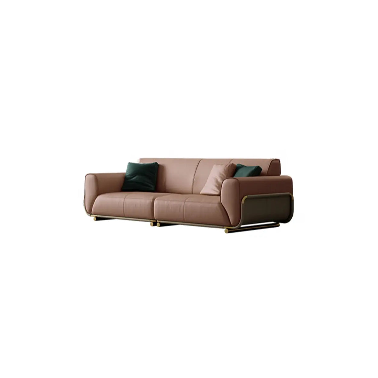 Scandinavian Solid Color Nappa Leather Foam Fill Sofa Image - 6