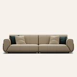 Scandinavian Solid Color Nappa Leather Foam Fill Sofa Image - 7