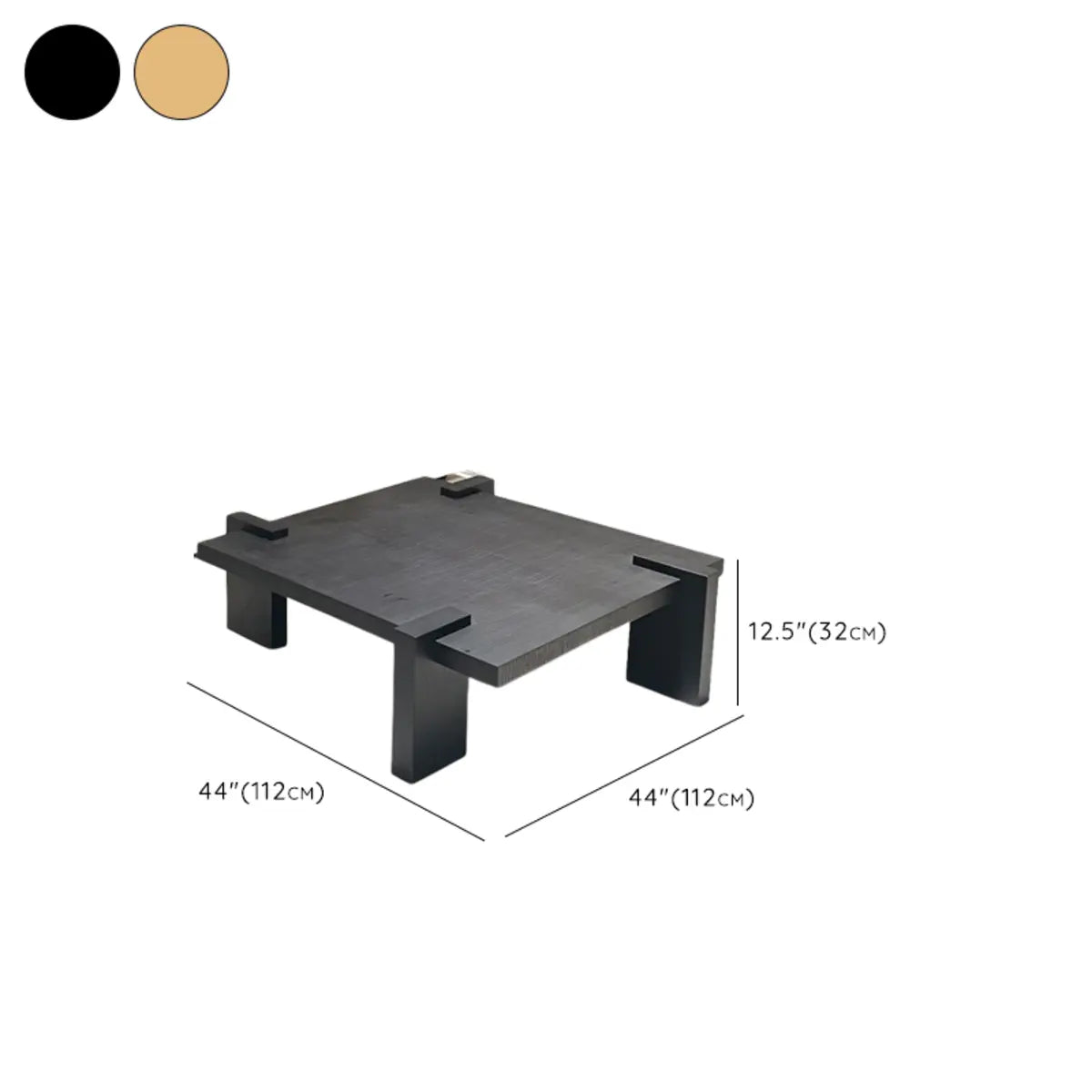 Scandinavian Square Pine Wood Single Coffee Table Image - 16