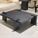 Scandinavian Square Pine Wood Single Coffee Table Image - 3