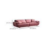 Scandinavian Stain Resistant Leather Pink Cushion Back Sofa #size