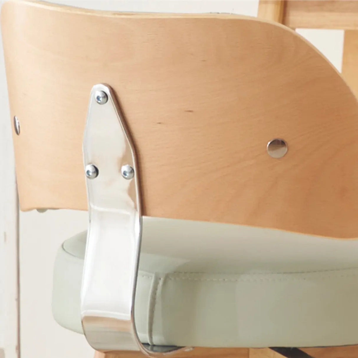 Scandinavian Swivel Wood Low Back Leather Padded Bar Stool Image - 19