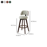 Scandinavian Swivel Wood Low Back Leather Padded Bar Stool Image - 33