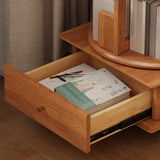 Scandinavian Tiered Shelf Rotating Wood Vertical Corner Bookshelf Image - 12