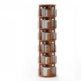 Scandinavian Tiered Shelf Rotating Wood Vertical Corner Bookshelf Image - 20