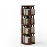 Scandinavian Tiered Shelf Rotating Wood Vertical Corner Bookshelf Image - 24