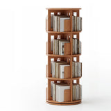 Scandinavian Tiered Shelf Rotating Wood Vertical Corner Bookshelf Image - 27