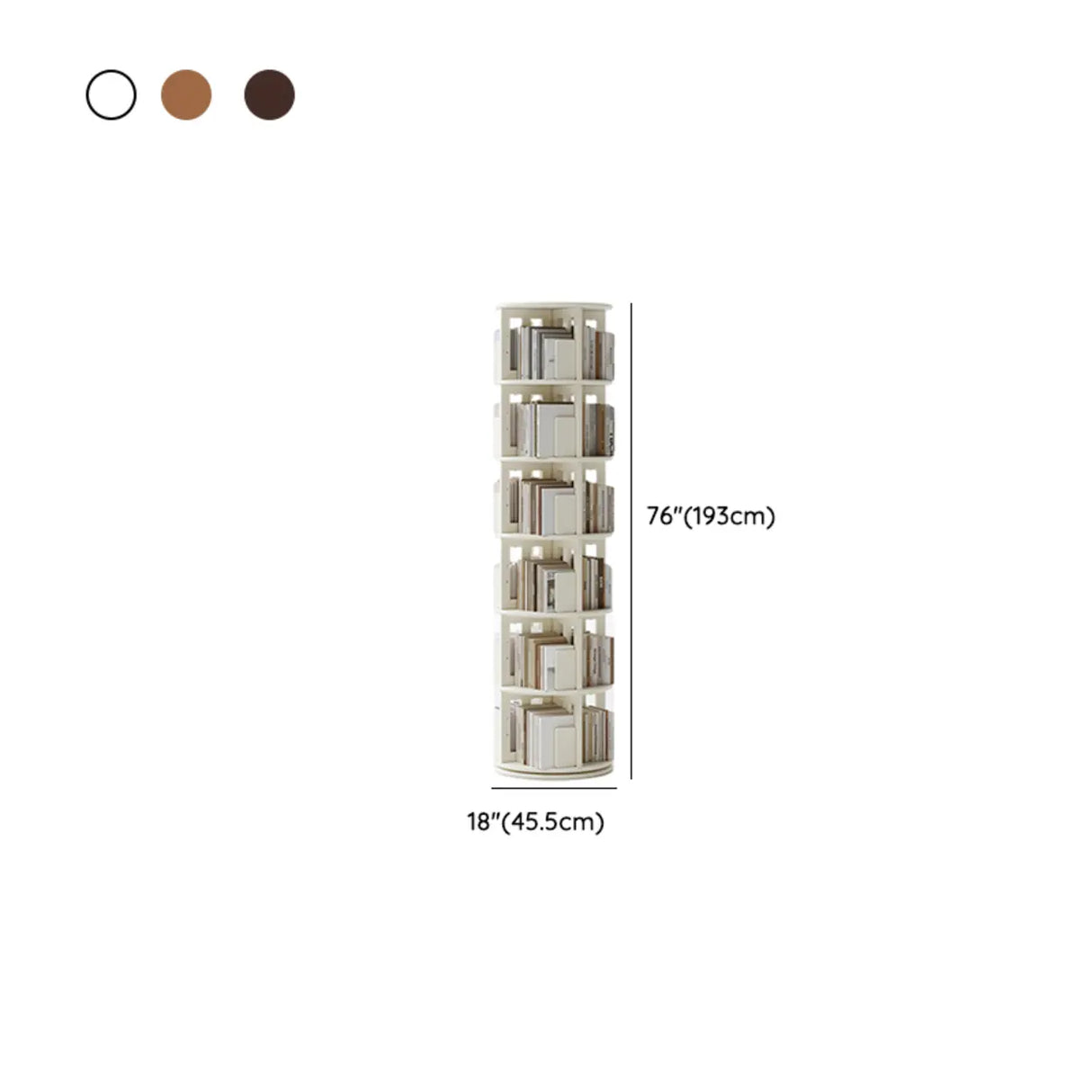 Scandinavian Tiered Shelf Rotating Wood Vertical Corner Bookshelf Image - 31