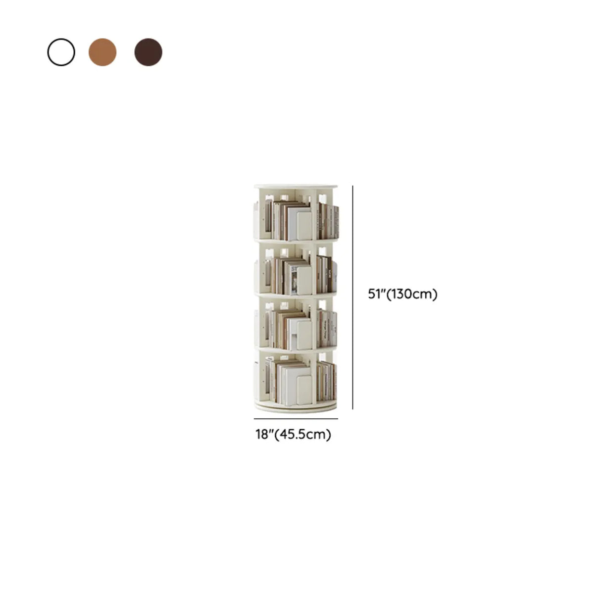 Scandinavian Tiered Shelf Rotating Wood Vertical Corner Bookshelf Image - 33