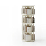 Scandinavian Tiered Shelf Rotating Wood Vertical Corner Bookshelf Image - 4