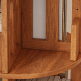 Scandinavian Tiered Shelf Rotating Wood Vertical Corner Bookshelf Image - 7
