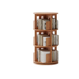 Scandinavian Tiered Shelf Rotating Wood Vertical Corner Bookshelf Image - 8