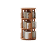 Scandinavian Tiered Shelf Rotating Wood Vertical Corner Bookshelf Image - 8