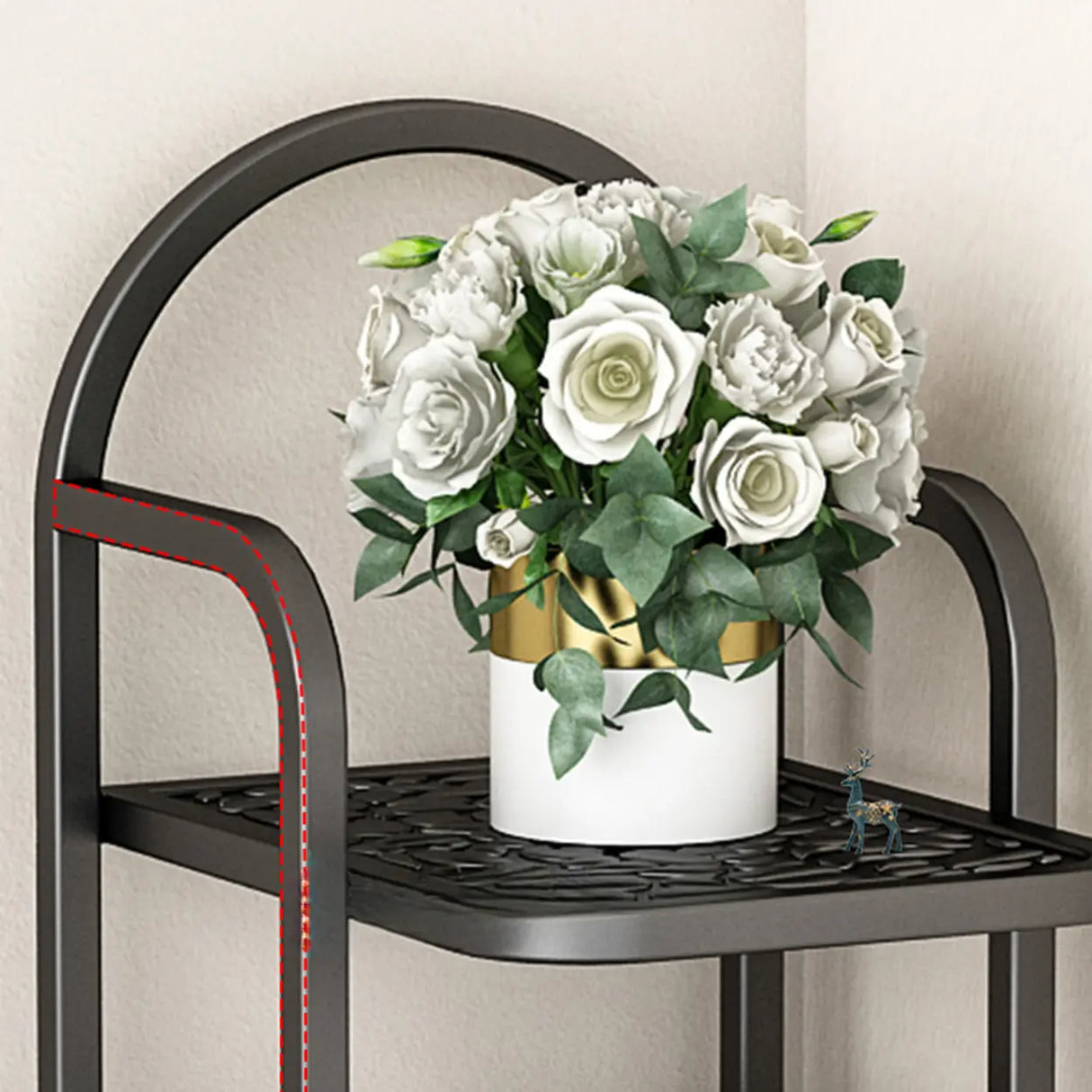 Scandinavian Tower Metal Floor Gold Tall Shoe Rack Image - 12