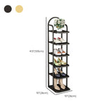 Scandinavian Tower Metal Floor Gold Tall Shoe Rack Image - 16