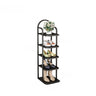 Scandinavian Tower Metal Floor Gold Tall Shoe Rack Image - 3